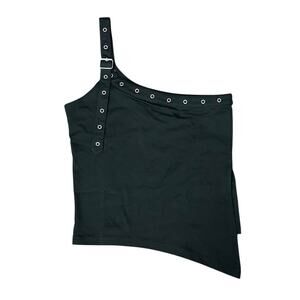 Dolls Kill Sz 6 Small Ragged Priest Asymmetric Top One Shoulder Grommet Strap